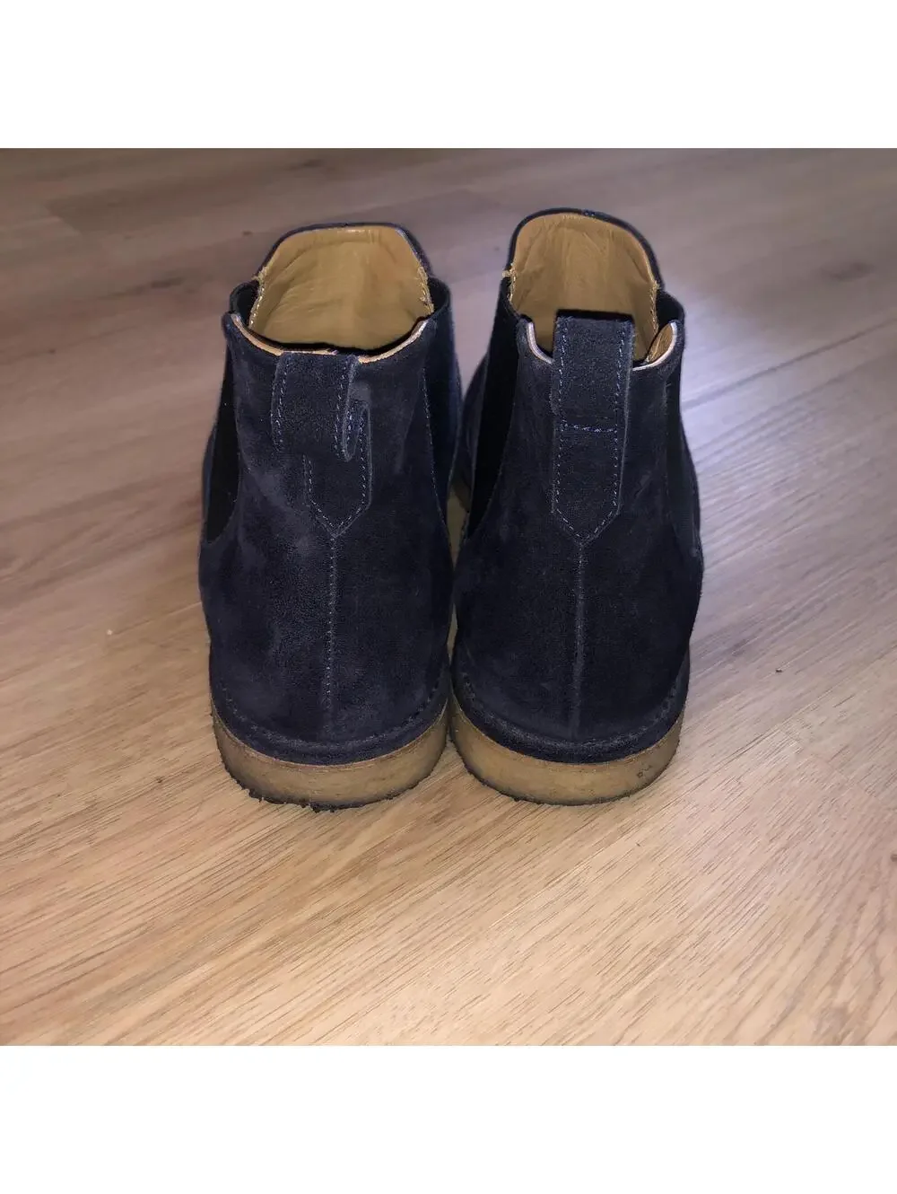 VINCE ITALY SUEDE CHELSEA ANKLE BOOTS NAVY BLUE BLACK MENS SIZE 8